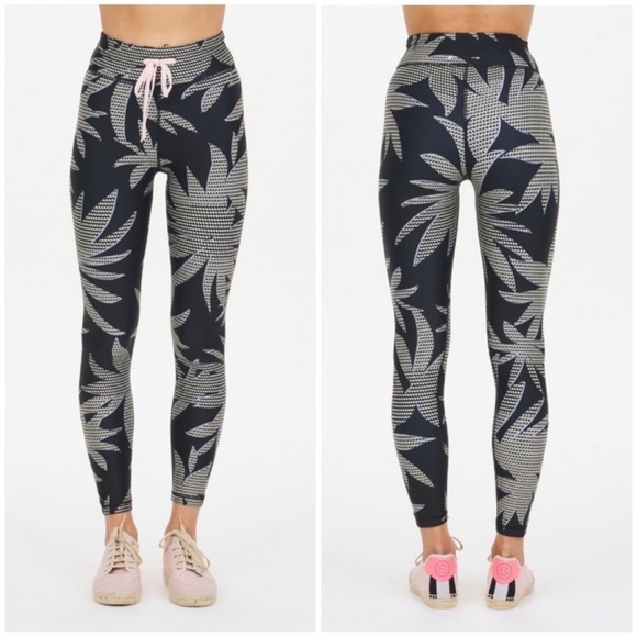 Anthropologie The Upside Black Palm Midi Pant Size 4 - Picture 1 of 9